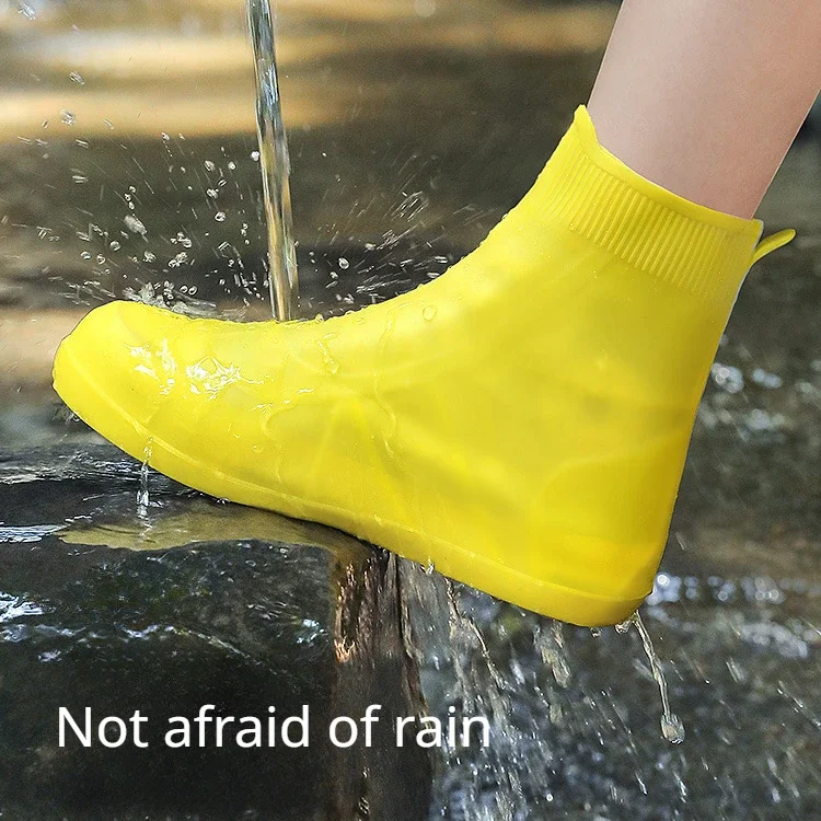 rain shoe cover reusable Silicone Tall tube intensification anti-slip Children\'s outdoor rain shoes  cubre calzado impermeable