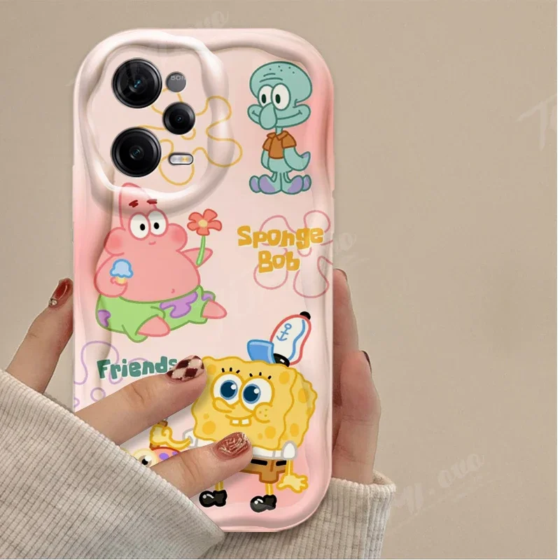 Cute Cartoon SpongeBobs Phone Case For Xiaomi Redmi Note 13 12 11 Pro Plus 4G 5G 12S 11S 10 10S 9 9S 8 13C 12C 10C Turbo 3 Cover