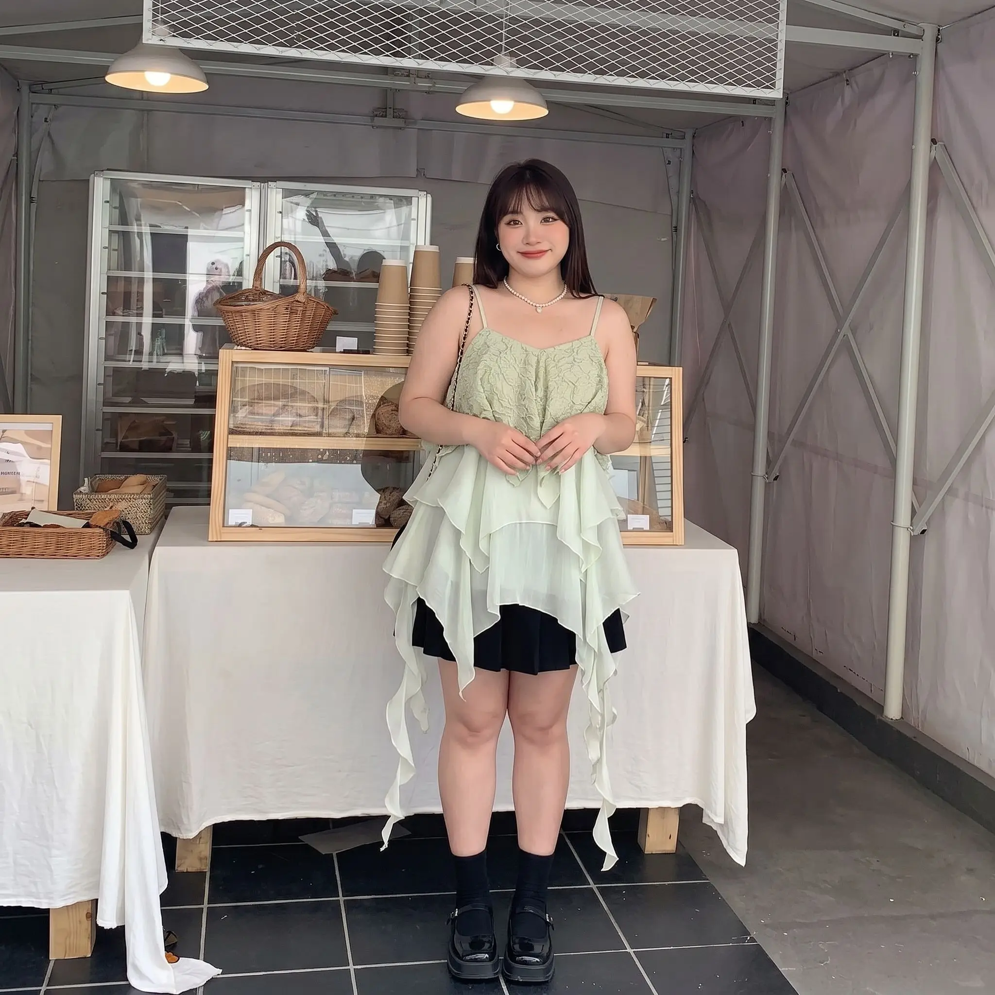 

plus Size Lace Dress Green Striped Strapless Top Layered Skirt Casual Spring Summer Women's Fashion Sweet Style A-Line Dress