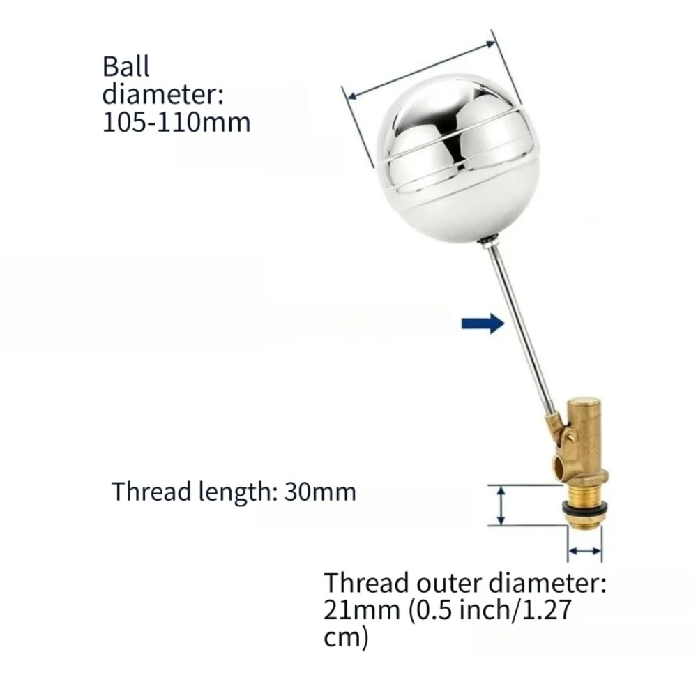 Float Switch For Water Tanks Steam Cabinets Hot Water Heaters 4-6 Inch Fitting Automatic Level Control Valve Replacement Part