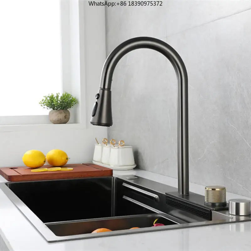 Modern Multifunction Smart Stainless Steel Kitchen Sink Waterfall Kitchen Sink