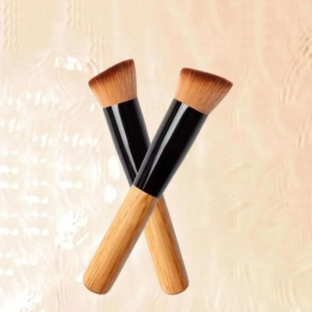 Pinceaux de maquillage inclinés portables, doux, multifonctionnels, correcteur, outil cosmétique professionnel pour le visage à dessus plat