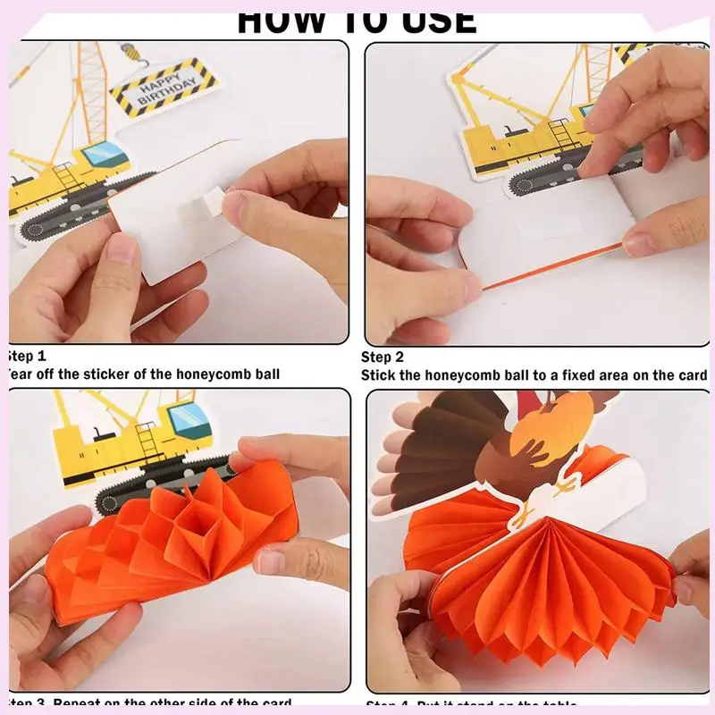 

B24B 14 PCS Truck Theme Party Decorations Construction Honeycomb Centerpieces Table Toppers For Kids Birthday Theme Party