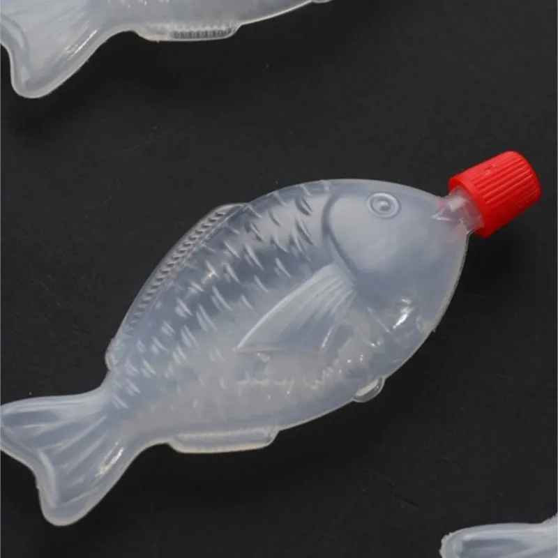 10pcs Kitchen Fish-shaped Disposable Soy Sauce Bottle Sushi Seasoning Plastic Protection Vinegar Bottle Spice  Packaging Bottle