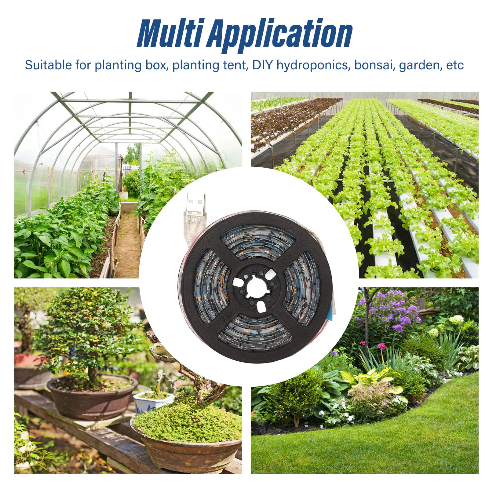 شريط إضاءة لنمو النبات 5 فولت مقاوم للماء USB مصباح نمو النبات قابل للقص بطيف كامل موفر للطاقة آمن للاستخدام المائي بنفسك