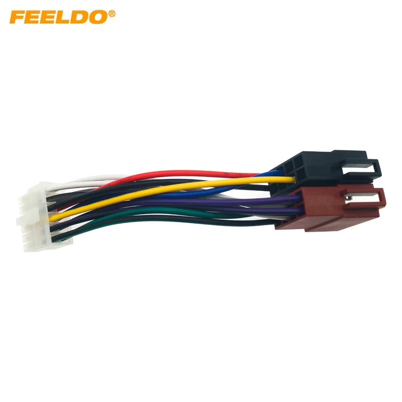 

FEELDO Universal Car Stereo Conversion Plug Wire Adapter 12 Pin To ISO Radio Wiring Harness Original Head Units Cable