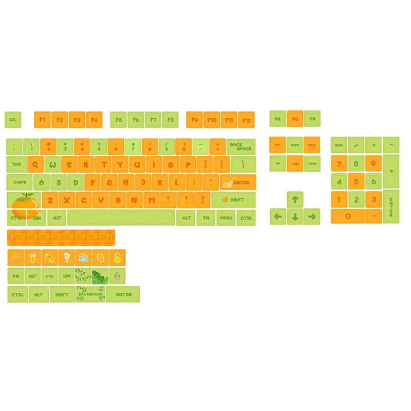 XDA orange soda theme PBT keycap small full set of sublimation process is suitable for cross core mechanical keyboard