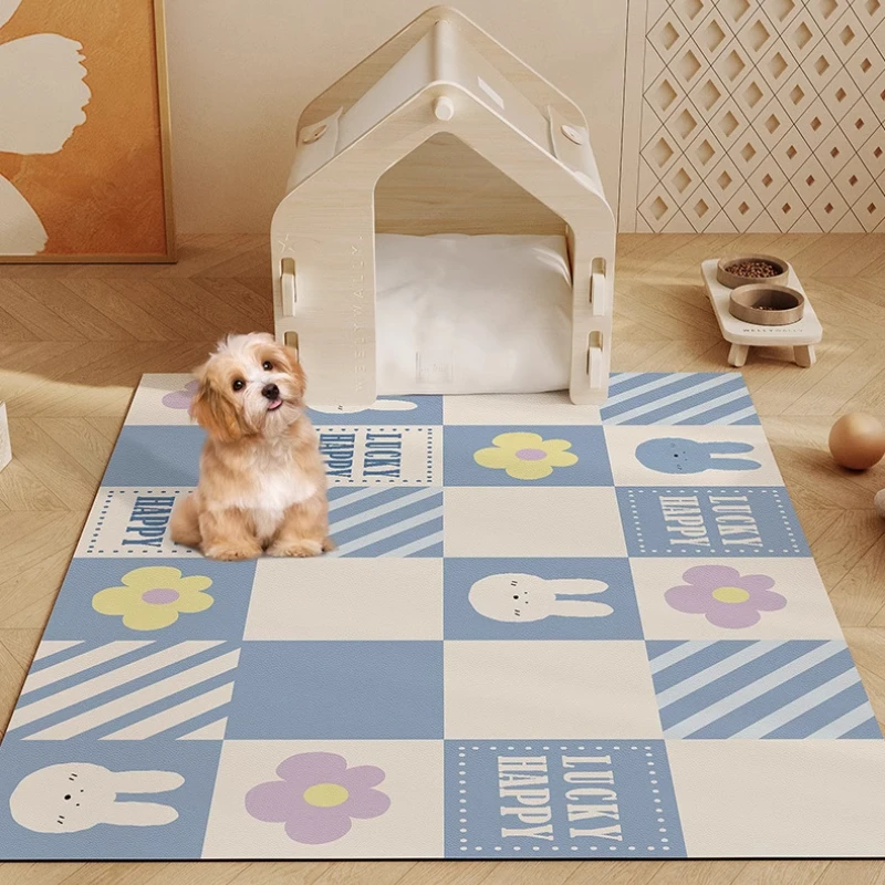 Pet Floor Mats Cute Cartoon PVC Carpet Waterproof Urine-proof Dog House Mats Anti-cat Scratching Rug Easy To Care for Floor Mat