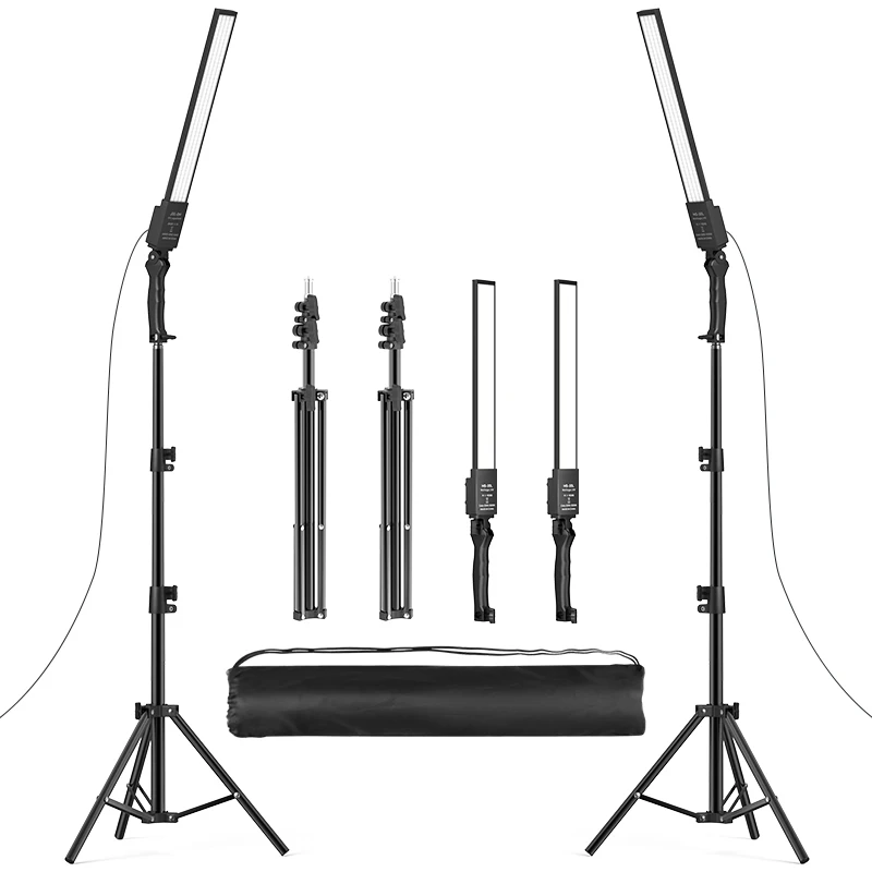 LED Light Photography Studio Lighting Kit Dimmable LED Video Light With Battery Powered 2.5M Line Length For Outdoor Photo