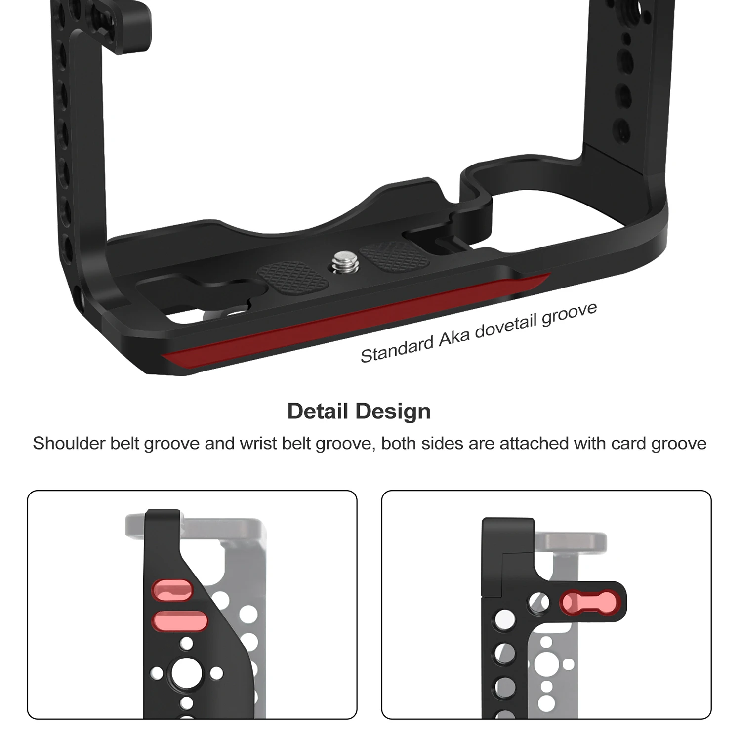 Camera Cage for Canon EOS RP Camera Video Shoot Stabilizer Cage Frame Rig with ARRI 1/4 3/8 Holes for LED Light Tripod