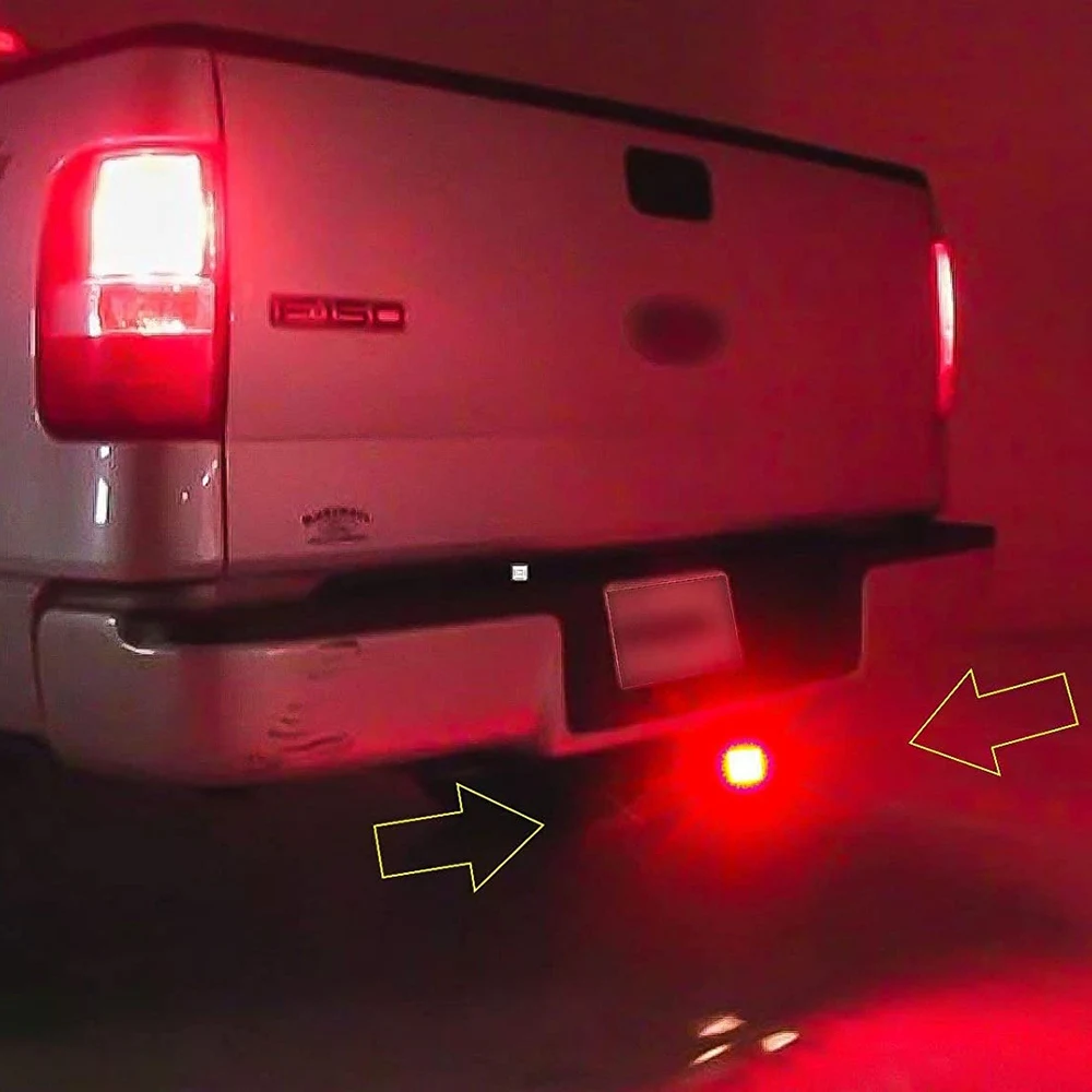 Reliable-2Inch Smoked 15-LED Brake Light DRL Trailer Hitch Cover Fit Towing & Hauling With Pin 12V