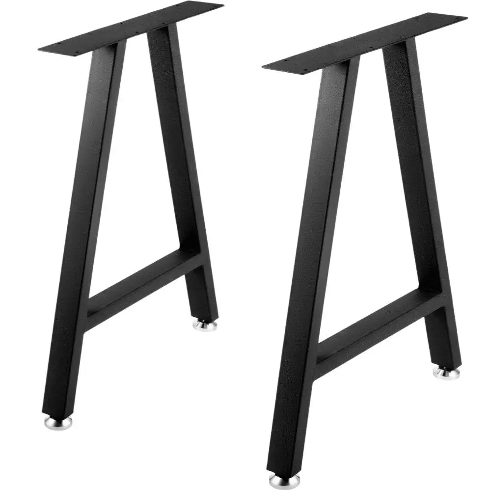 

Heavy Duty Metal Table Legs Set of 2 A-Frame Wrought Iron Design Polyurethane Coating DIY Furniture Legs for home Use