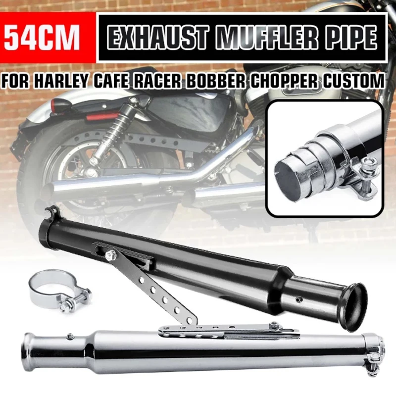 540mm Retro Motorbike Exhaust Muffler Pipe 37mm 40mm 42mm Universal Motorcycle Modified Tail Exhaust Accessories Cafe Racer