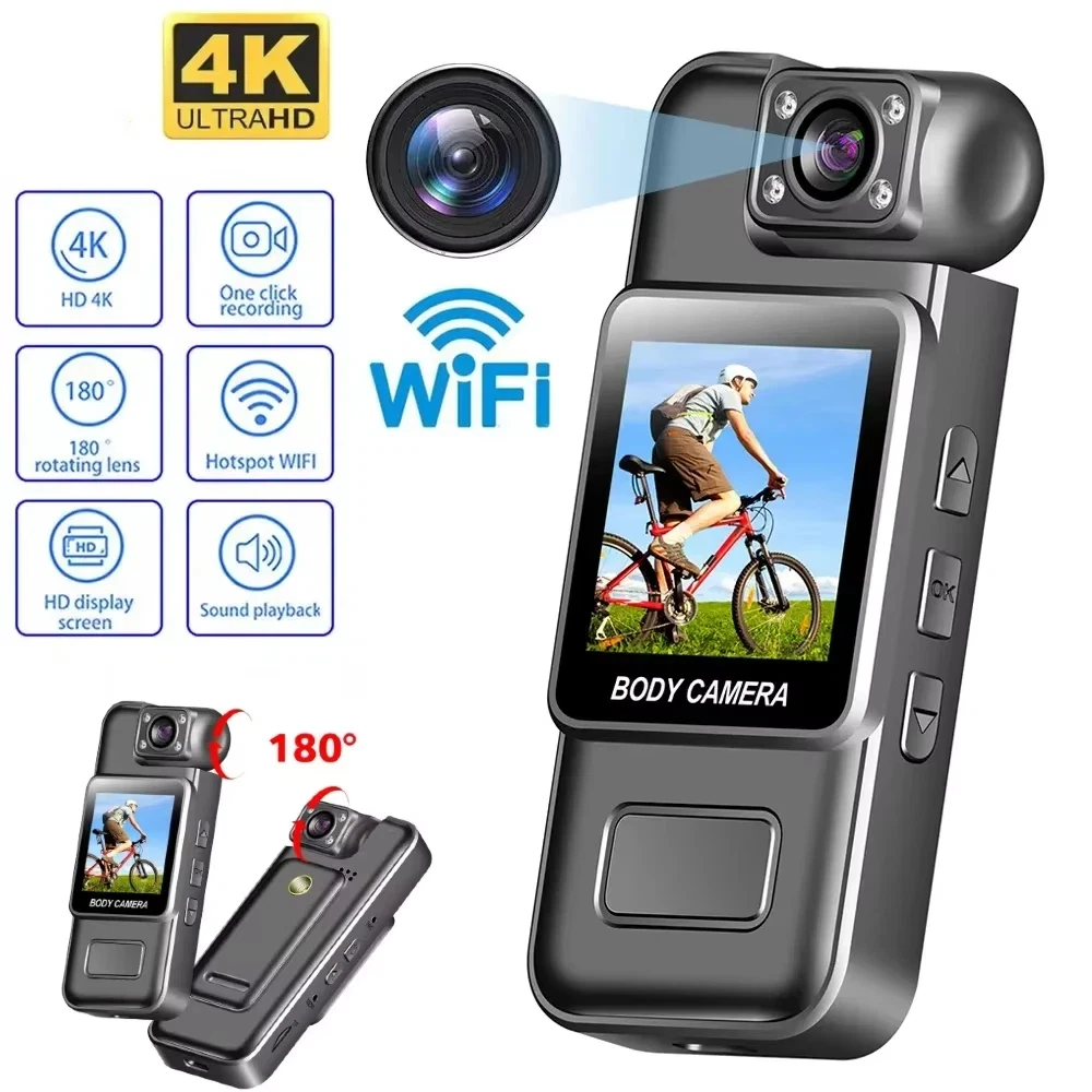 

Ultra HD 4K Wi-Fi мини-камера портативный цифровой видеорегистратор Body Cam инфракрасная камера ночного видения спортивная DV маленькая видеокамера