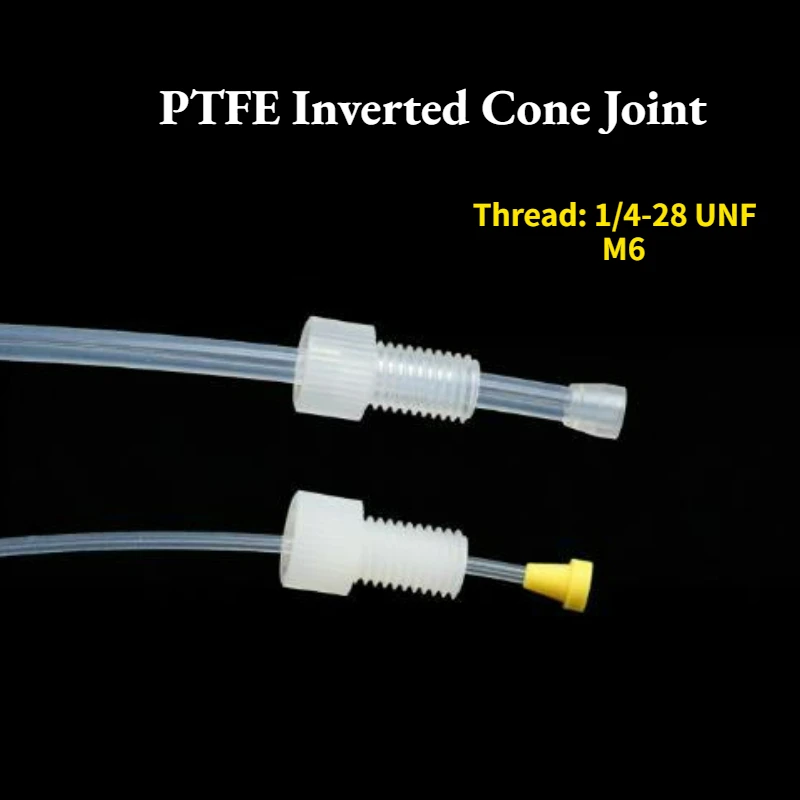 PTFE Plastic Inverted Cone Joint Two-piece Set 1/4-28UNF and M6 Hard Tube Joint Mass Spectrometry Liquid Chromatography Joint
