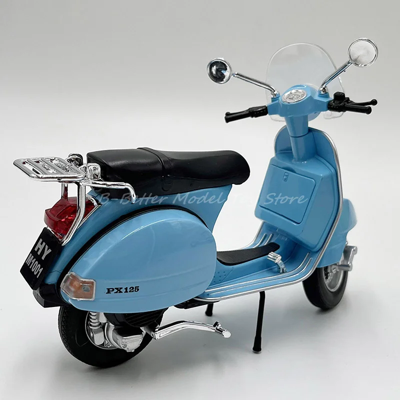 1:10 Diecast Motorcycle Model Toy Scooter Vespa PX125 Replica With Sound & Lights
