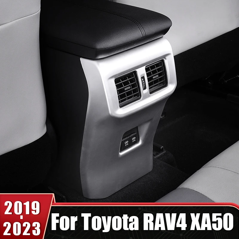 

ABS Rear Row Air Conditioner Vent Outlet Cover Trim Sticker For Toyota RAV4 XA50 2019 2020 2021 2022 2023 2024 Car Accessories