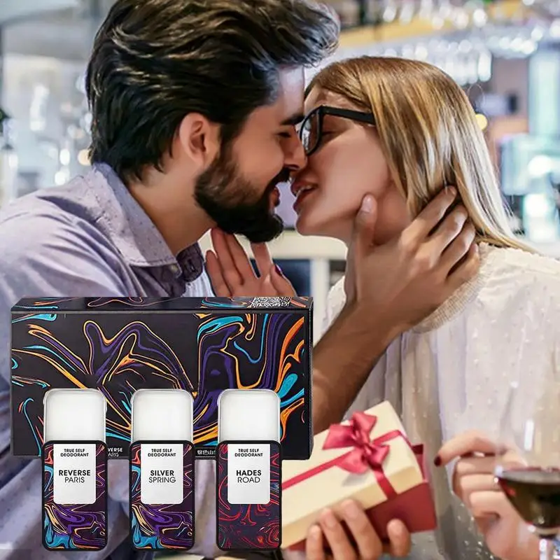 3 pçs sólido conjunto de perfume natural de longa duração hommelure feromone sólido perfume portátil bolso sólido feromônios perfume