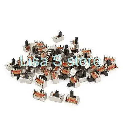 

50PCS SK12D07 4mm Knob Height 3 Solder Lug Pin 2 Position SPDT PCB Mount Slide Switch AC 250V 3A