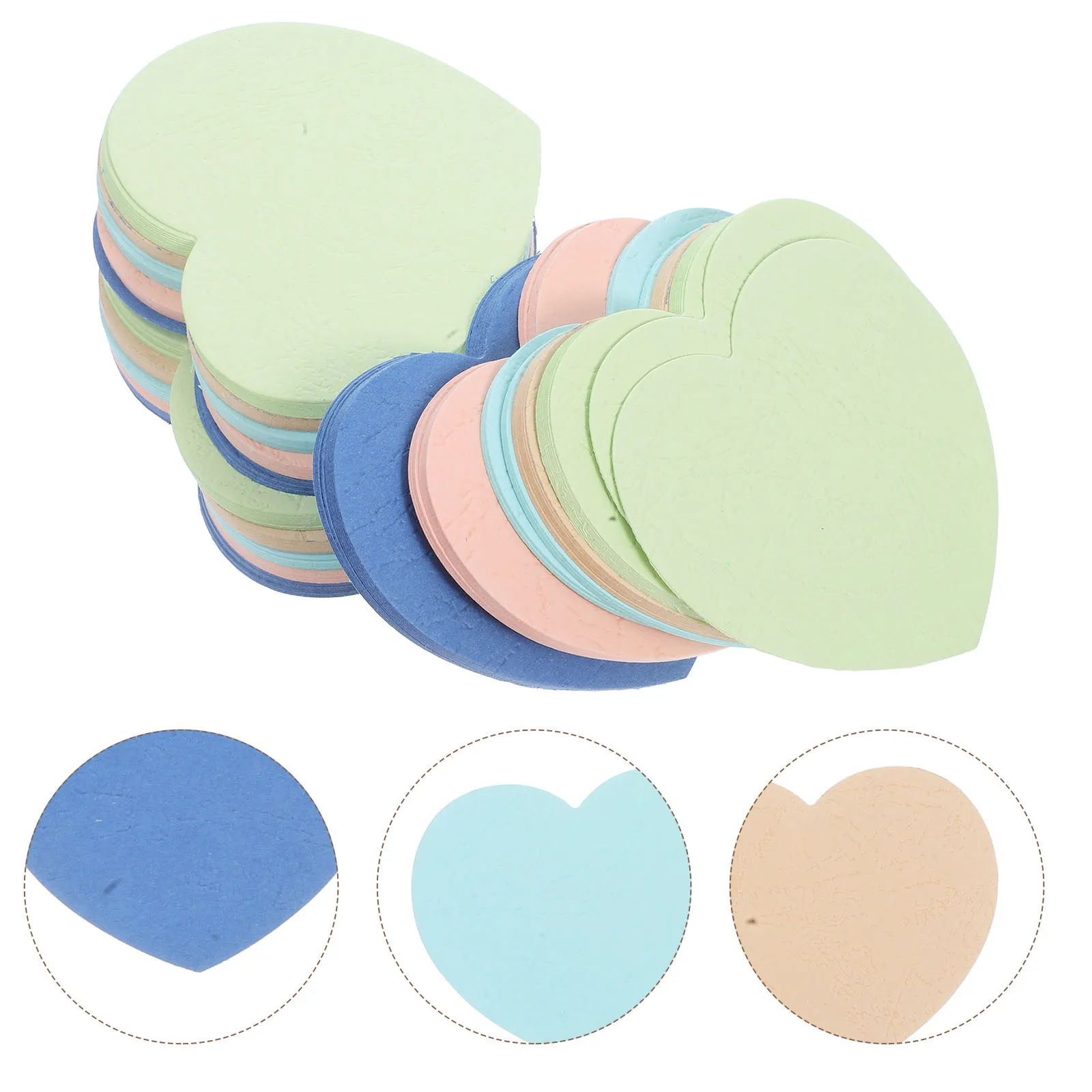 

3Sets Heart Shaped Handwritten Message Cards Thick Paper Blank Double-Sided Cut-Outs DIY Thank You Greetings for Valentine's