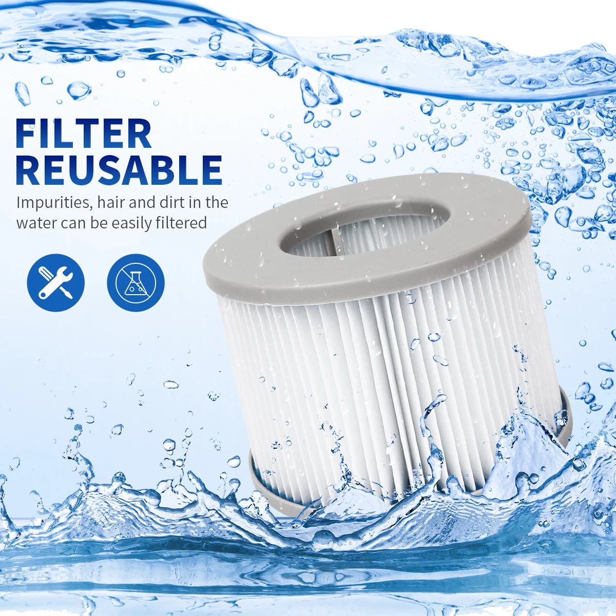 2-6 Stuks Voor Mspa Opblaasbare Hot Tub Spa Waterfilter Cartridge Pomp Vervangingsset M-Spa Zwemvriendelijk Zwembad