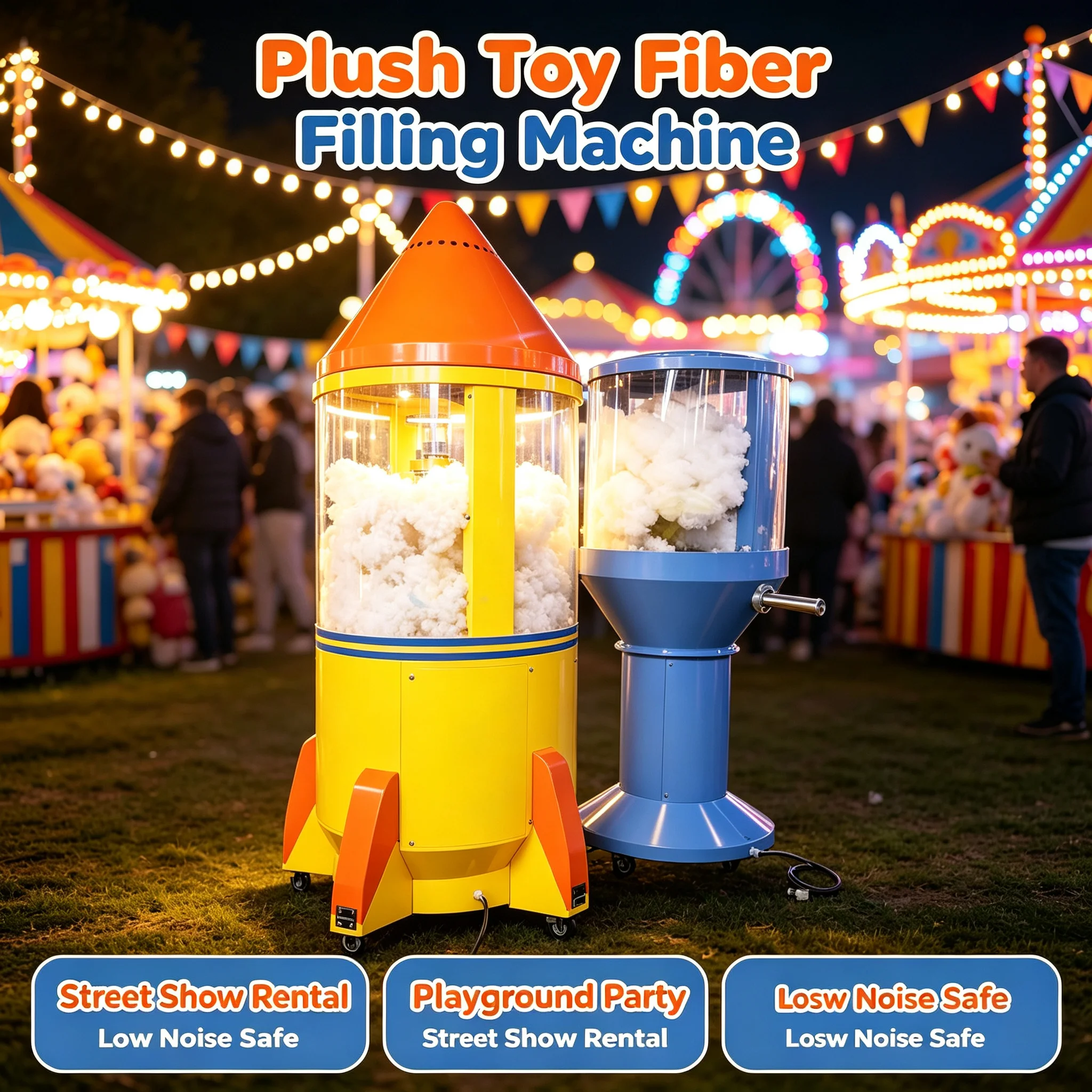 Cotton Filling Machine Teddy Bear Stuffing Device Crowd‑attracting For Street Show Carnival Custom Wholesale