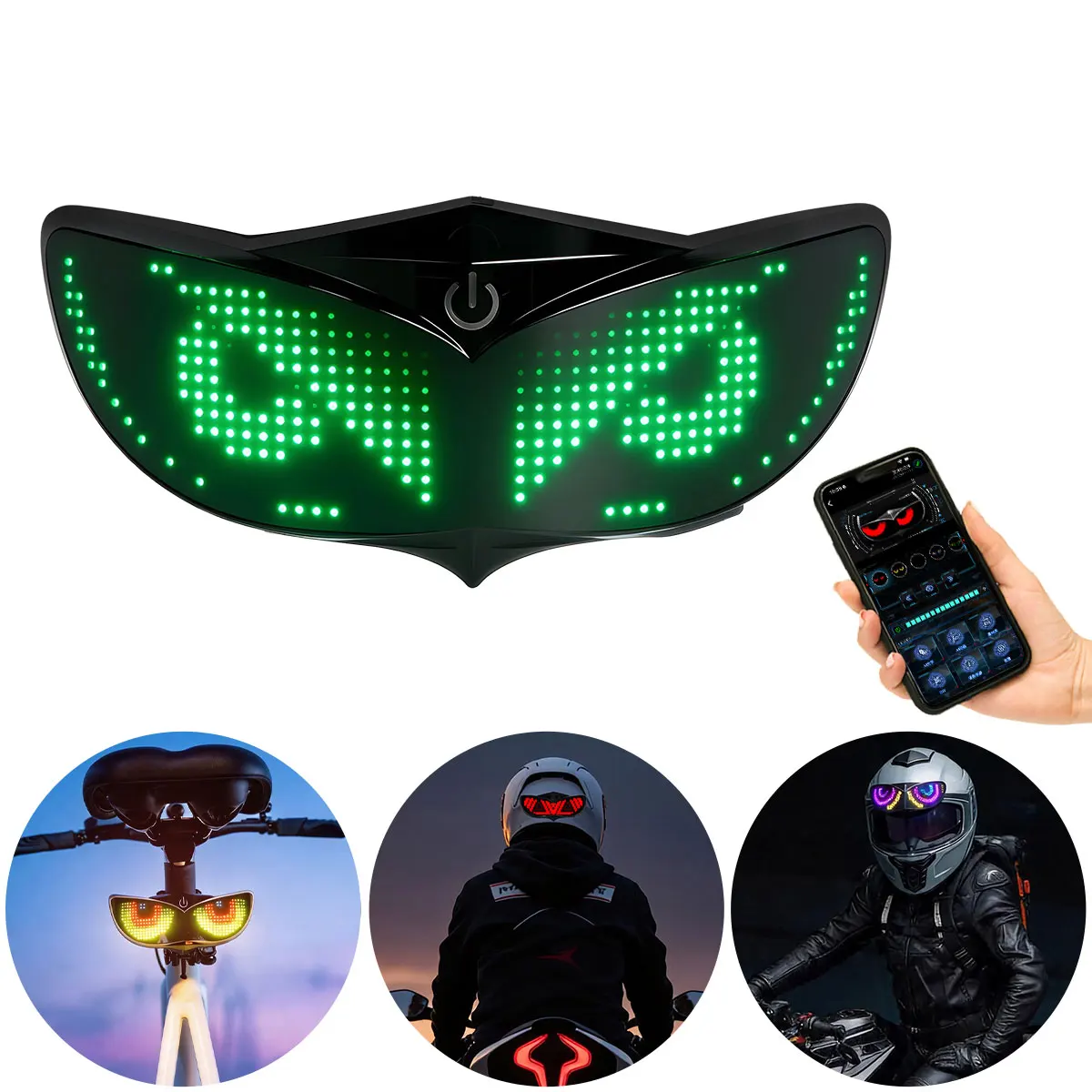 

Motorcycle Helmet LED Display Tail Light APP Control Brake Sensing LED Warning Light Motorcycle Accessories