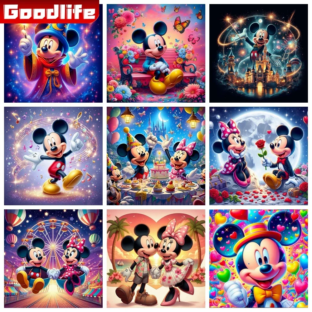 

Mickey Mouse 5D DIY Diamond Painting Disney Cartoon Embroidery Full Drill Mosaic Cross Stitch Rhinestones Home Decor Kids Gift