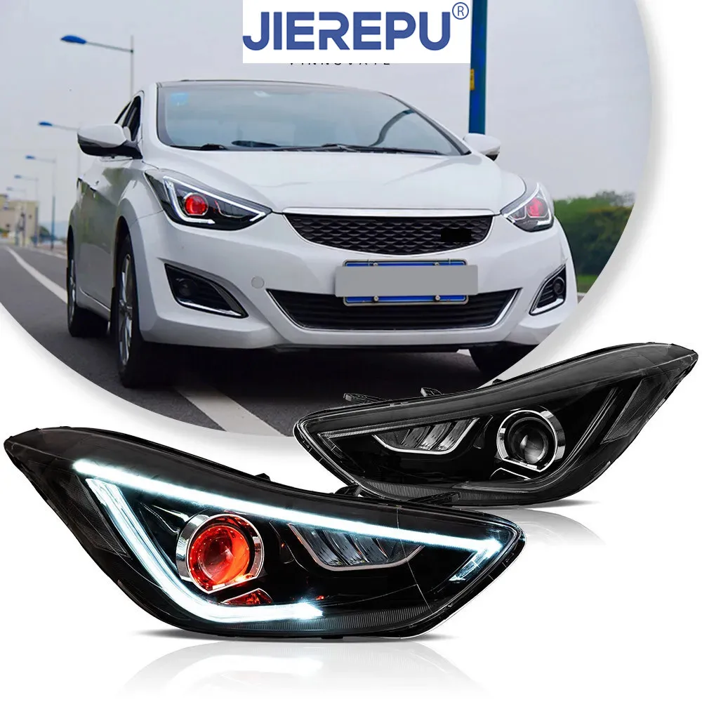 

1 пара светодиодных фар для Hyundai Elantra 2011-2015 DRL с RED Demon LH и RH