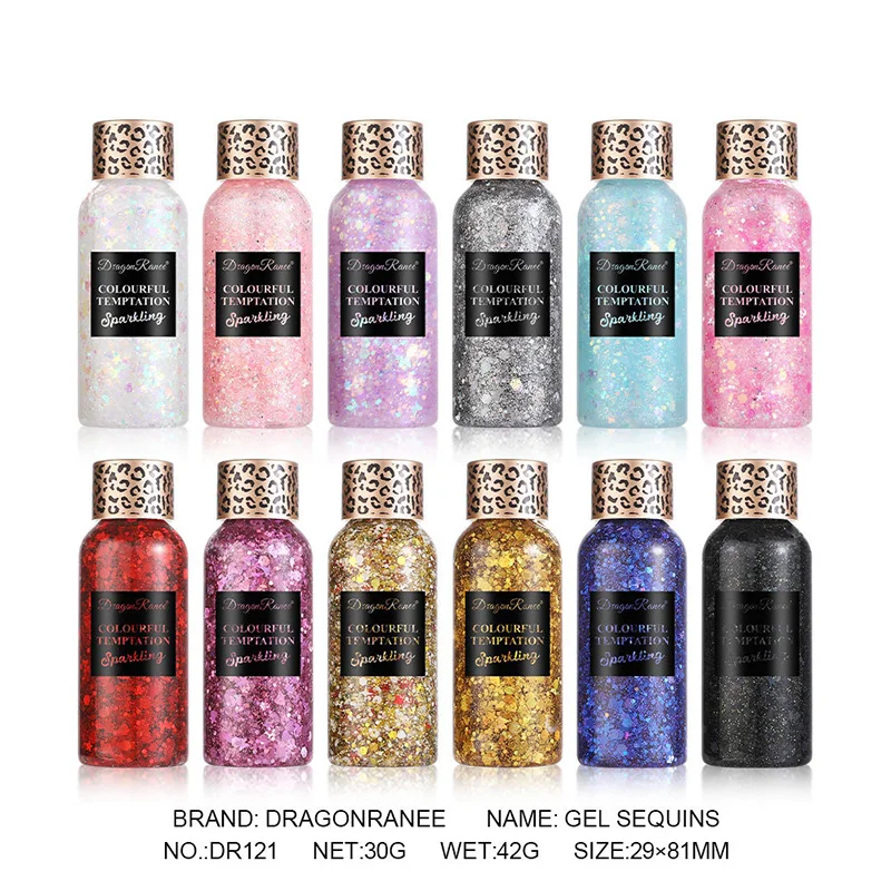 12 Color Eye Glitter Shiny Sequins Shimmer Liquid Eyshadow Cosmetic Glossy Glitter gel Cream Chameleon Eye shadow