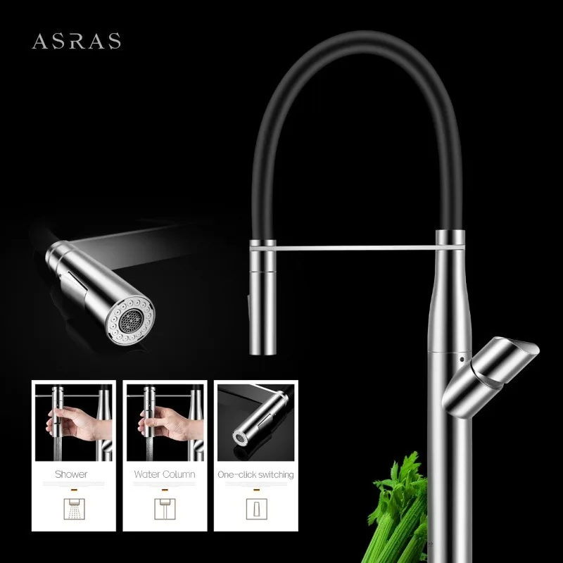 ASRAS 304 Stainless Steel Handmade Kitchen Sink Combo Europe Style Size Large and Small Single Bowl Undermount Vegetable Basin