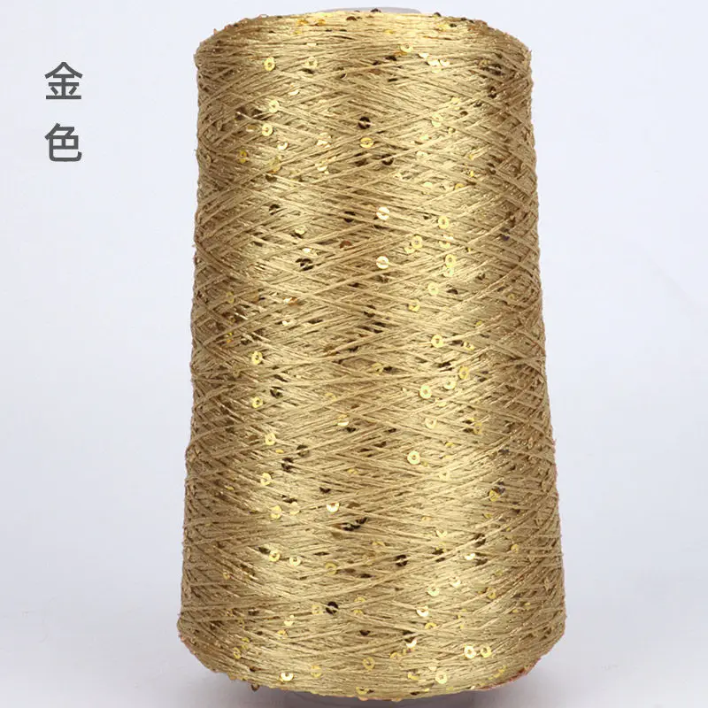 Seiden-Paillettengarn, spezielle merzerisierte Linie, 500 g/Rolle, handgefertigt, zum Selbermachen, 3 mm Pailletten, Handstrickgarn, ThreadDoll-Pullover-Stricklinie