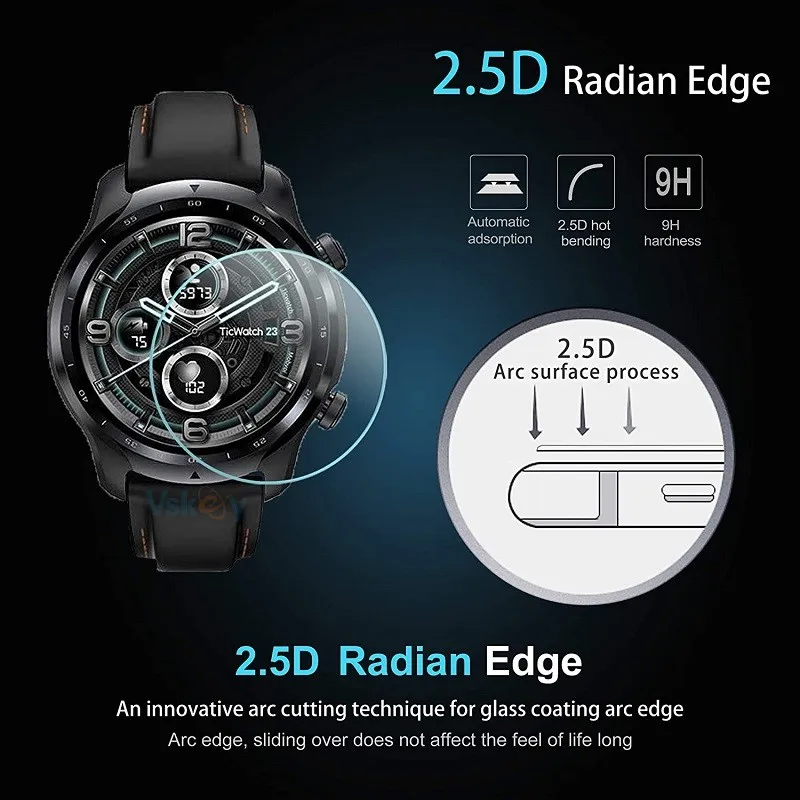울트라 강화 유리 스크래치 방지 보호 필름, Ticwatch Pro 3 용 스크린 보호대, 5 개