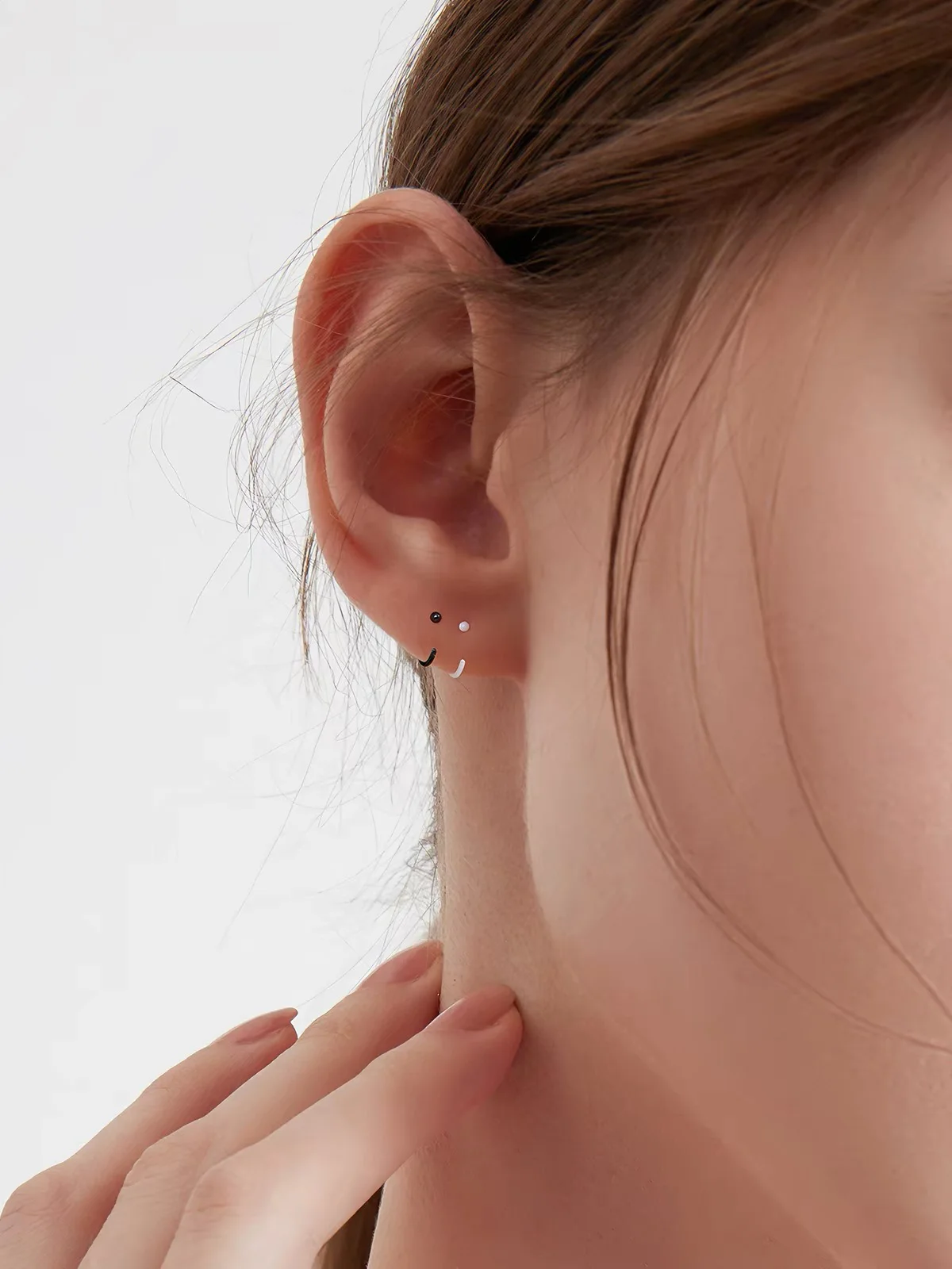 2pcs 2mm 3mm Hypoallergenic Bioceramic C-shaped Hoop Earrings Ceramic Navel Ring Unisex Men Women Fashion Maintaining Piercing