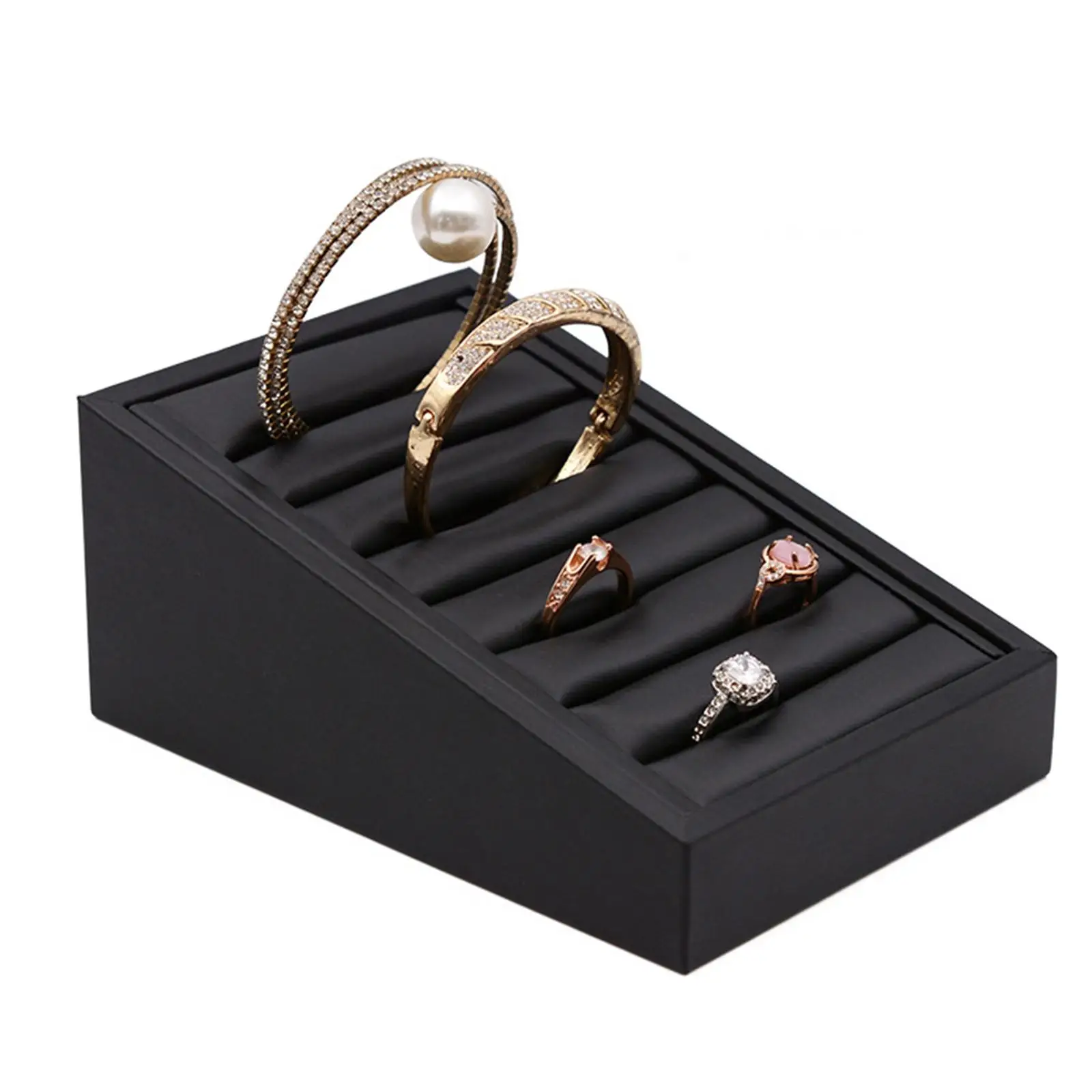 Rings Earrings Tray Storage Box Jewelry Organizer Case for Countertop Stores