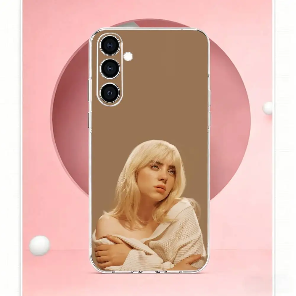 Representative pop singers B-illie Eilish  Phone Case For Samsung Transparent Soft Case A73,A72,A71,A70,A53,A52,A51 view 6