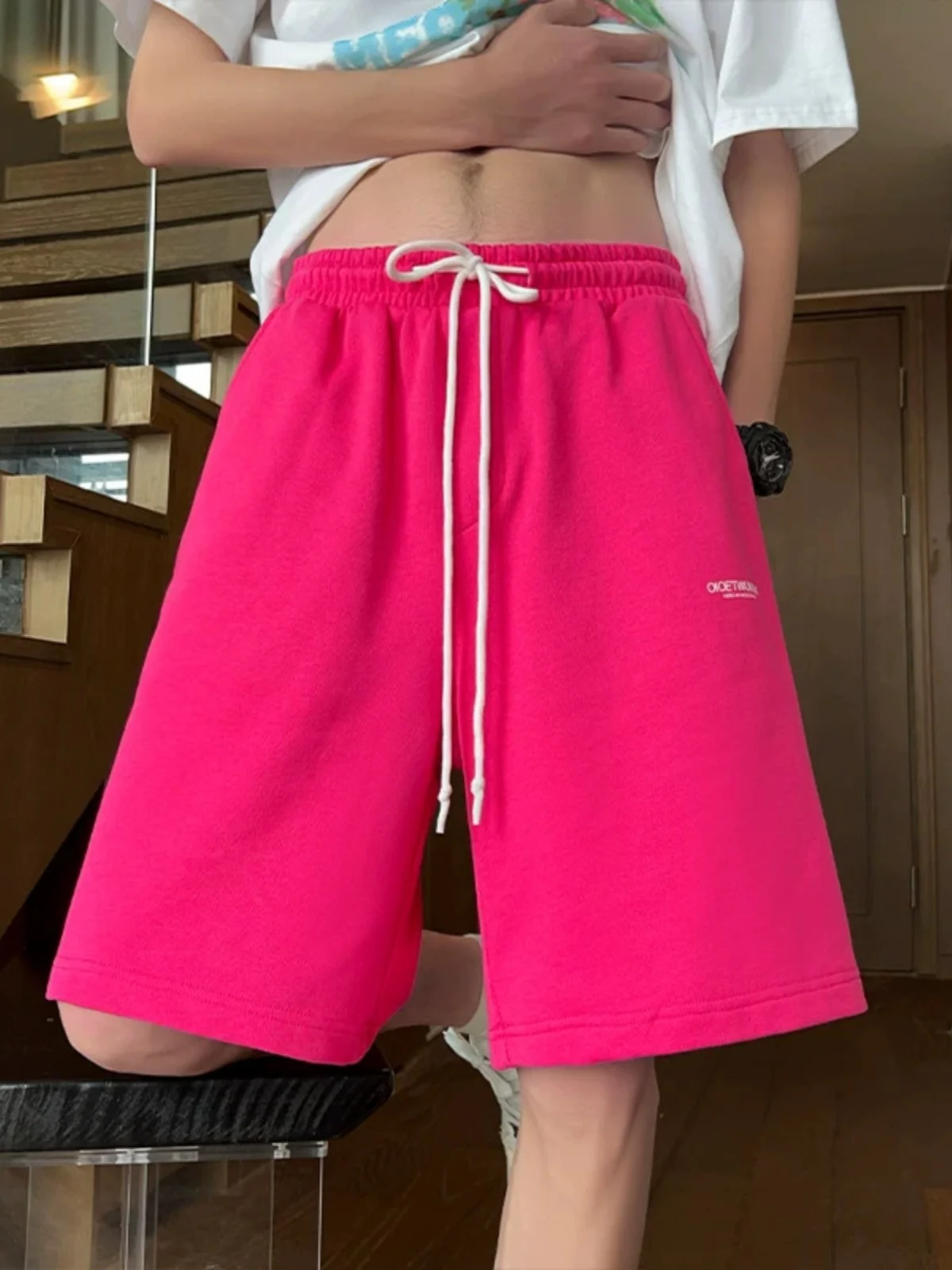 

Quick Dry Men's Summer Thin Loose Casual Sporty Shorts Breathable Lightweight Vintage American Style Five-Quarter Length Pants