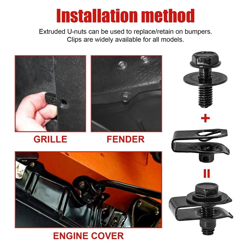 70 PCS Engine Under Cover Splash Shield Guard Body Bolts, Universal Bumper Liner Push Fastener Rivet Clips