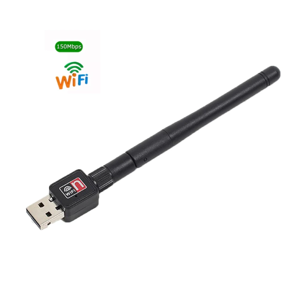 150Mbps USB WIFI Adapter 2.4GHz Portable USB Dongle Wifi Receiver Wireless Network Card USB2.0 Wi-Fi High Speed Antenna for Desk