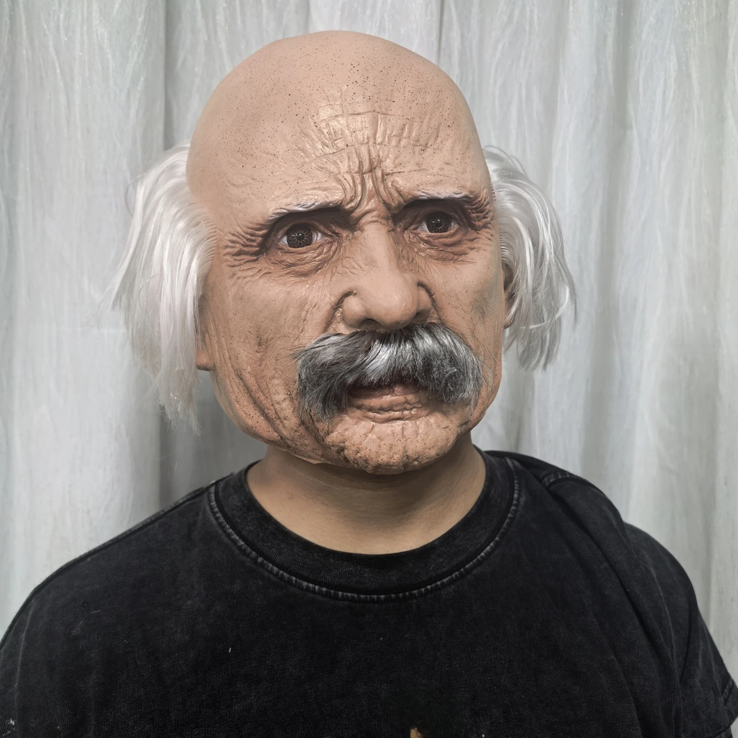 หน้ากากผู้ใหญ่แบบเต็มหัว หัวล้าน ชายชรา มีผมขาว สำหรับงานปาร์ตี้คอสเพลย์คนดัง ชุดคุณปู่ พร้อมวิกผมและเครา