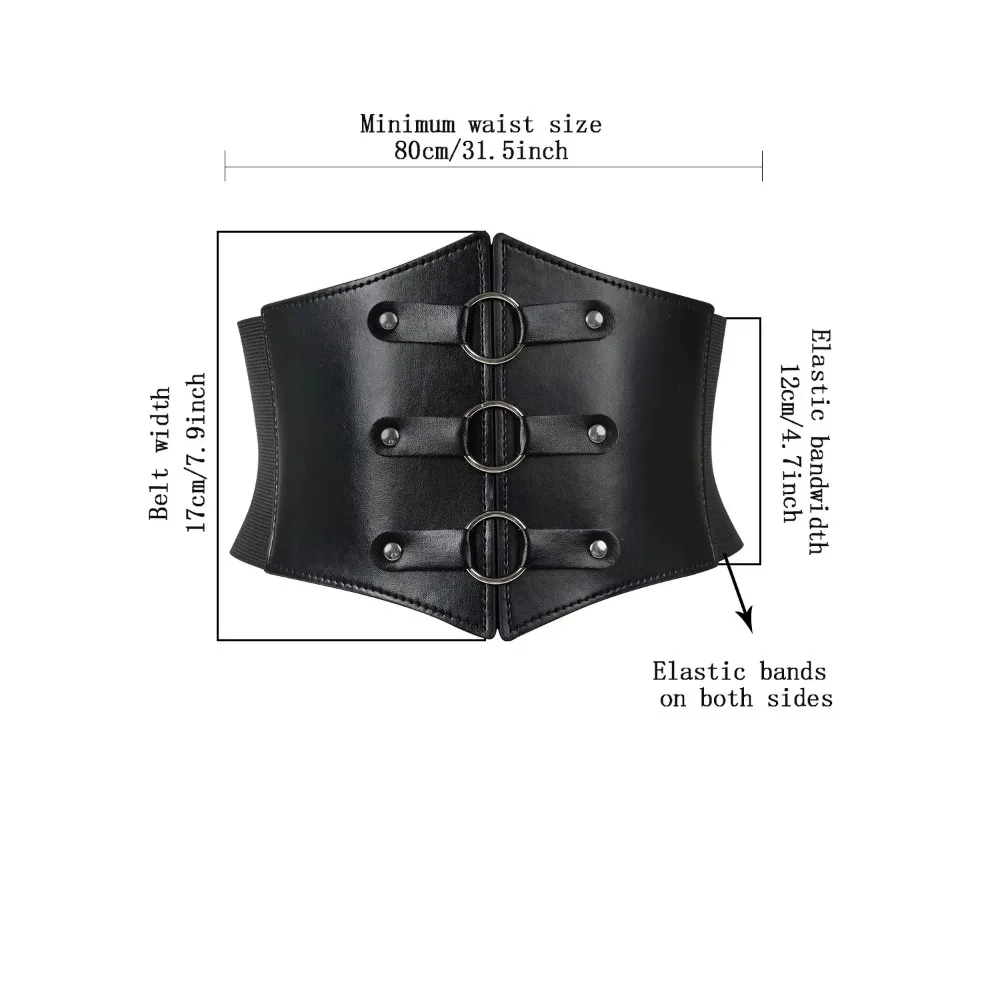 Versatile Super Wide Corset Belt Bandage Elastic High Waist Pu Leather Girdle Bustier Corset Women