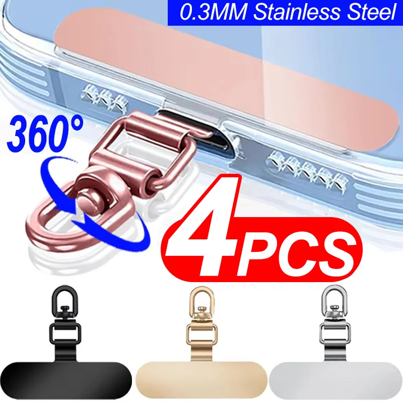 Paslanmaz Çelik Telefon İpi Yaması 360° °   İnce Metal Telefon Tether Sekmesi Cep Telefonu Asılı Kordon Klipsi Yedek Kordon Askı Yaması