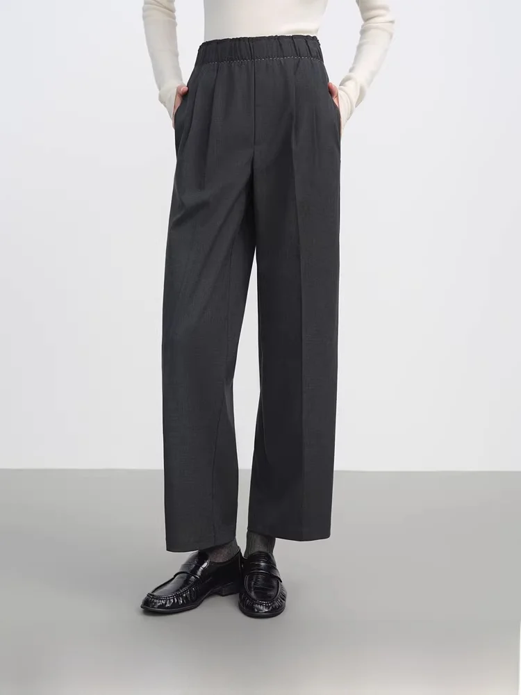 

Versatile Loose Fit Conical Casual Pants Women's High Waist Zipper Straight Leg Pants Street Sle Winter New Nine Points