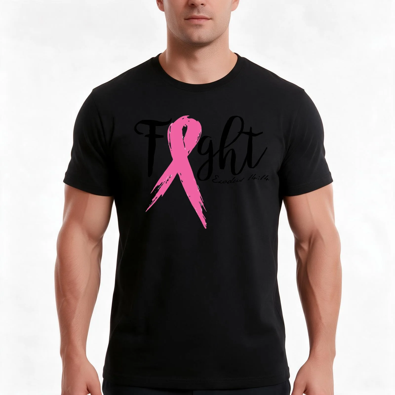 Fight - Proceeds Will Be Donated to Susan G. Komen T-Shirt, Summer Casual Cotton Tee, Oversized Streetwear Tops, 100% Cotton