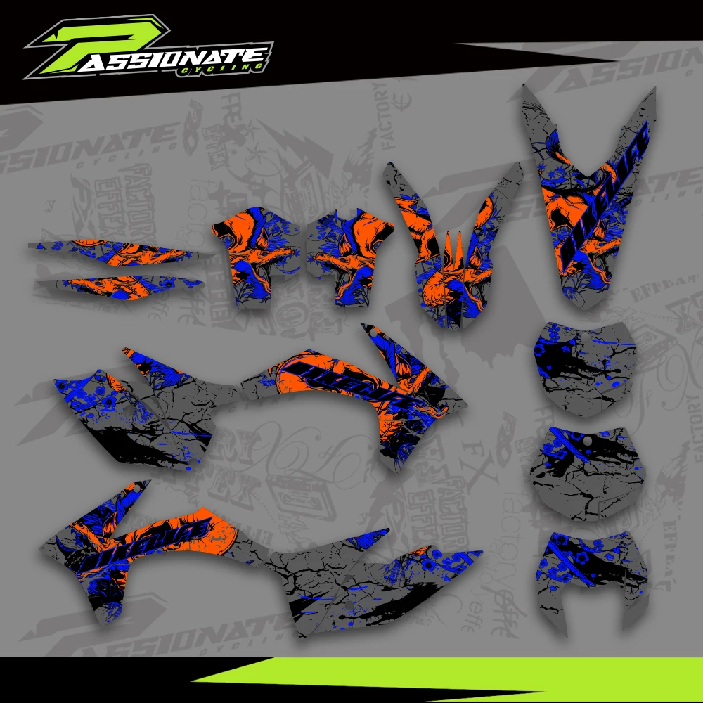 For KTM 125 200 250 300 350 450 500 XC2011 EXC 2012 Motorcycle New Style Team Graphics Background Decal Sticker Kit