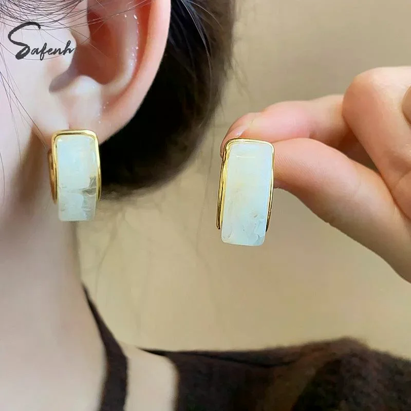 Resin Acrylic Joyful Candy Earrings For Women Stainless Steel Spring Summer Sweet Youth Fashion Colorful Jewelry