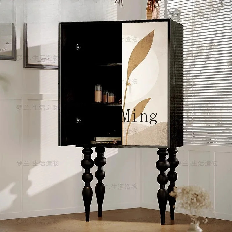 

FG Wabi Sand Cream Solid Wood HouseholdCabinet Free Installation Double Door Cabinet Simple Storage Storage Cabinet