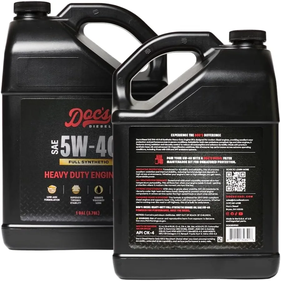 5W-40 Full Synthetic Oil Change Kit D4872+DOCS5W40-4 for  7.3L Powerstroke Engines 1994-2003 High-Performance Synthetic Oil Cha