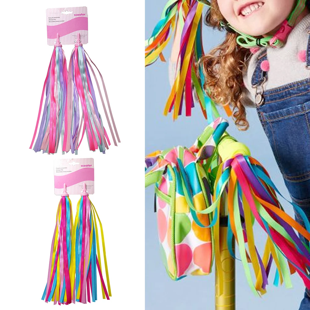 Kids Bicycle Handlebars Colorful Streamers Balance Scooter Bike Handlebars Streamers Tassel Ribbons Accessories For Boys Girls