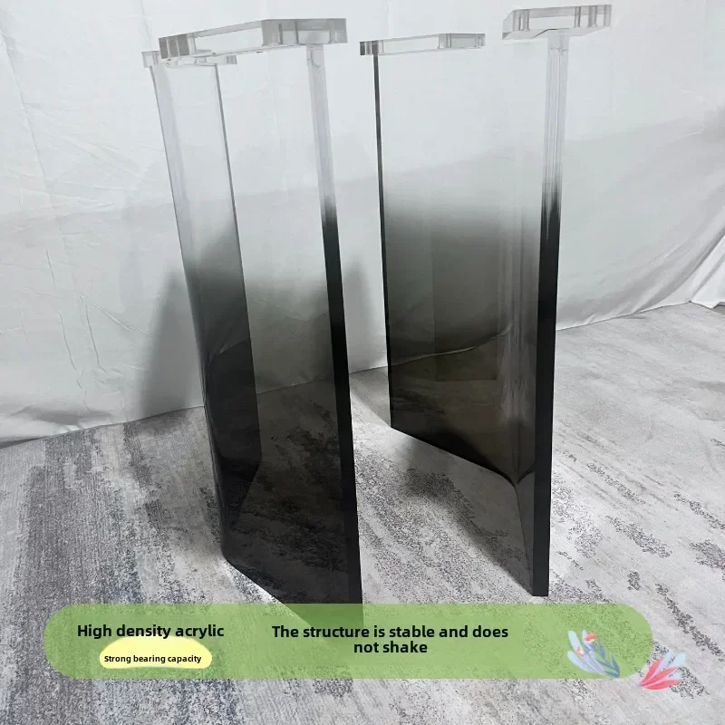 Table leg suspension bracket customization gradual change color high transparent dining table coffee table
